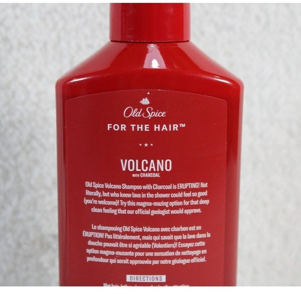Old Spice Shampoo Lot 4 Fiji Coconut 2-in-1 & Volcano Charcoal 13.5oz Bottles